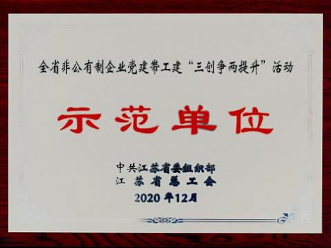 永利集团官网集团荣获全省非公有制企业党建带工建 “三创争两提升”活动树模单位
